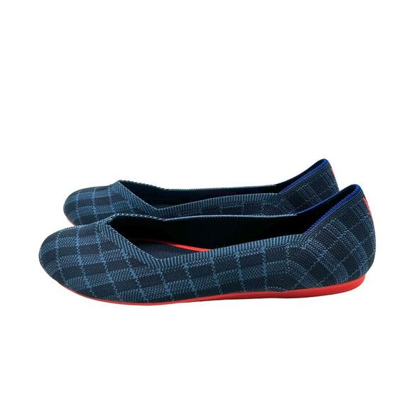 Rothy’s‎ The Flat Indigo Gingham Retired Women’s Size 8.5 - Picture 4 of 9